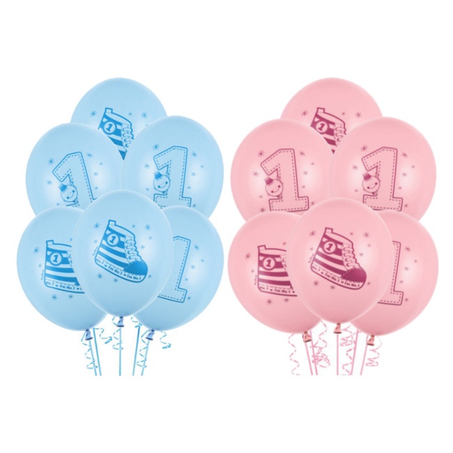 Globos de látex primer cumpleaños de 30 cm - PartyDeco - 6 unidades por 1,75  €