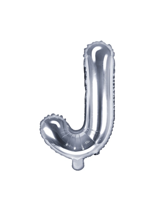 Vista delantera del globo de letra mini plata de 35 cm - PartyDeco en stock