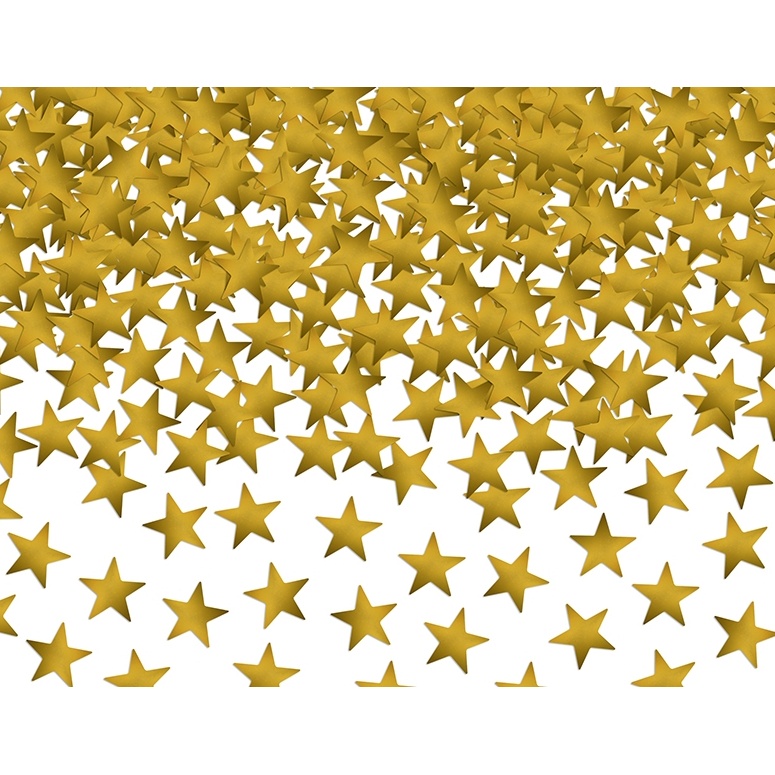 Vista delantera del confetti de estrellas doradas de 30 gr en stock
