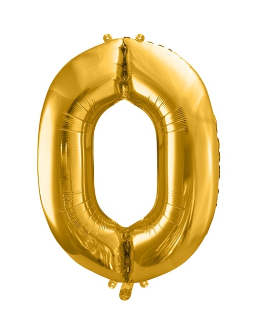 Vista frontal del globo de número dorado de 86 cm - PartyDeco en stock