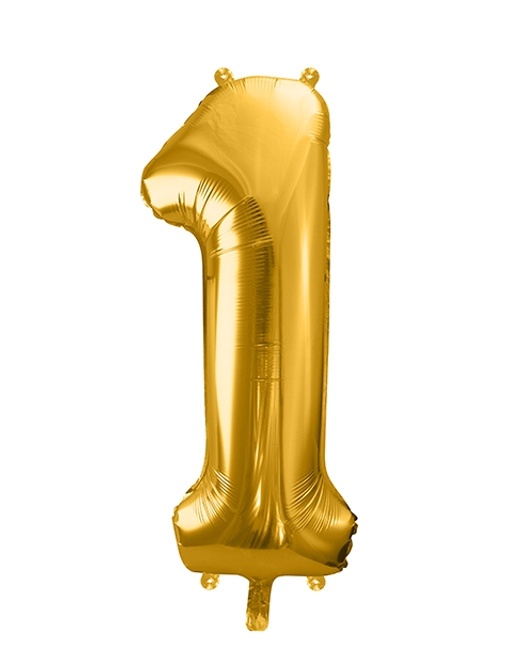 Vista frontal del globo de número dorado de 86 cm - PartyDeco en stock
