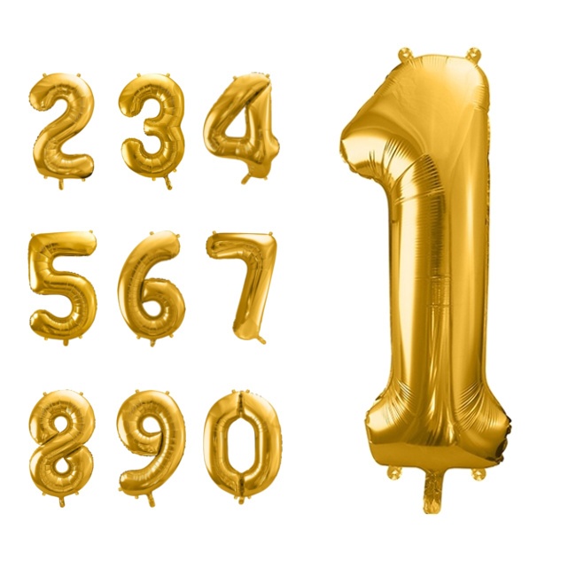 Globos Metalizados Numeros Dorado 70 cm #8 
