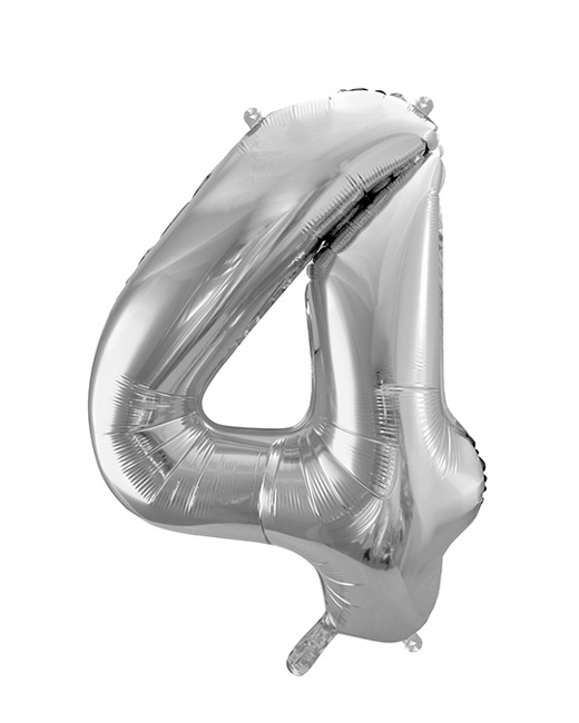 Vista principal del globo de número plateado de 86 cm - PartyDeco en stock