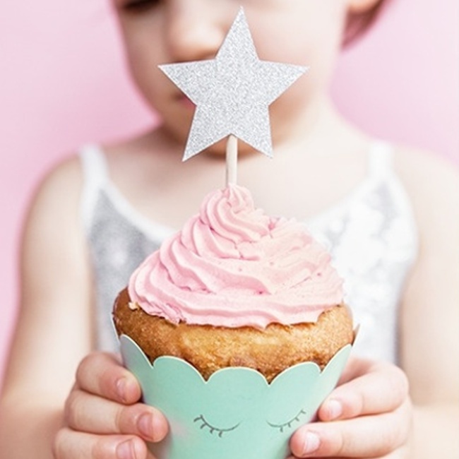 Foto detallada de picks para cupcakes de estrellas - 6 unidades