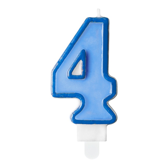 Vista delantera del vela de número azul de 7 cm en stock