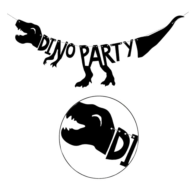 Vista principal del guirnalda de Dino Party de 90 cm - 1 unidad en stock