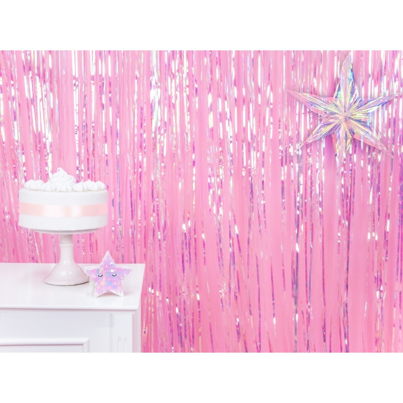 Foto detallada de cortina decorativa blanca iridiscente - 0,90 x 2,50 m