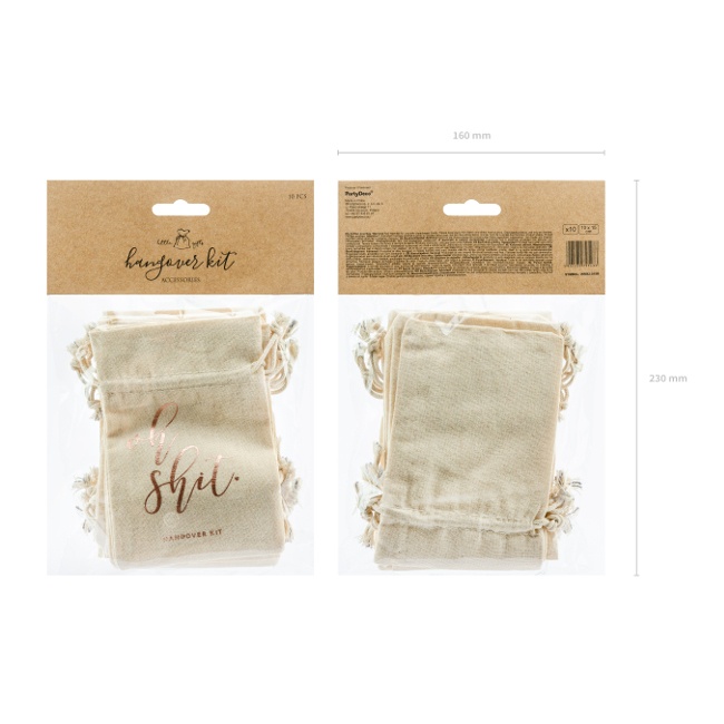 Foto detallada de bolsas de algodón para regalo de 15 cm - 10 unidades
