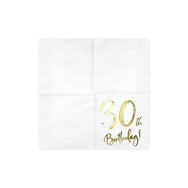 Foto detallada de servilletas de Happy Birthday Golden de 16,5 x 16,5 cm - 20 unidades