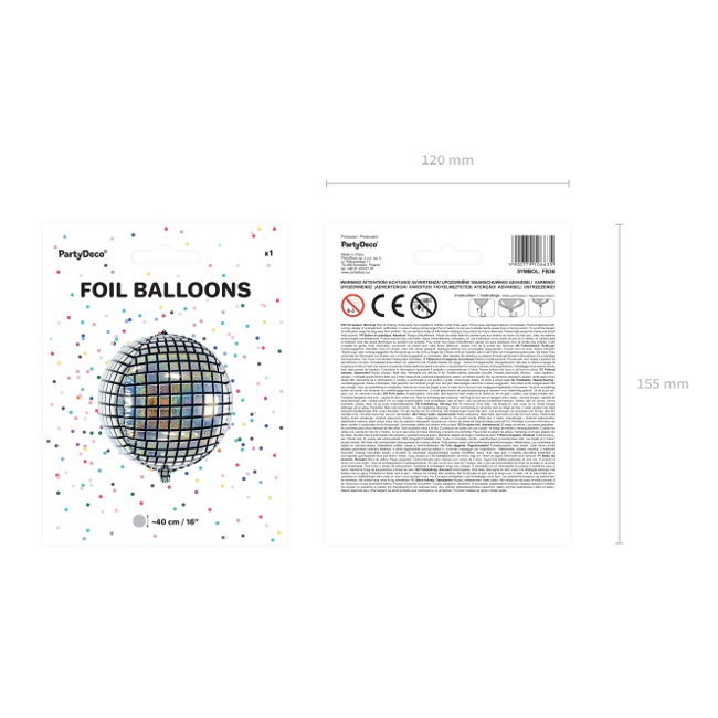 Foto detallada de globo orbz de bola de discoteca de 38 x 40 cm - PartyDeco