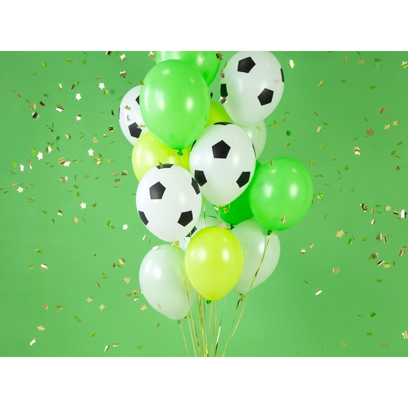 Foto detallada de globos de látex de balón de Fútbol de 30 cm - PartyDeco - 6 unidades