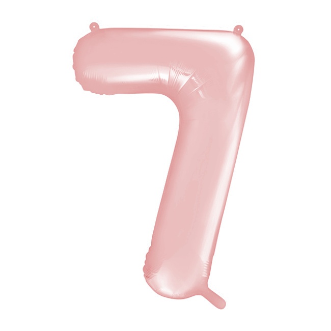 Vista frontal del globo de número rosa pastel de 86 cm - PartyDeco en stock