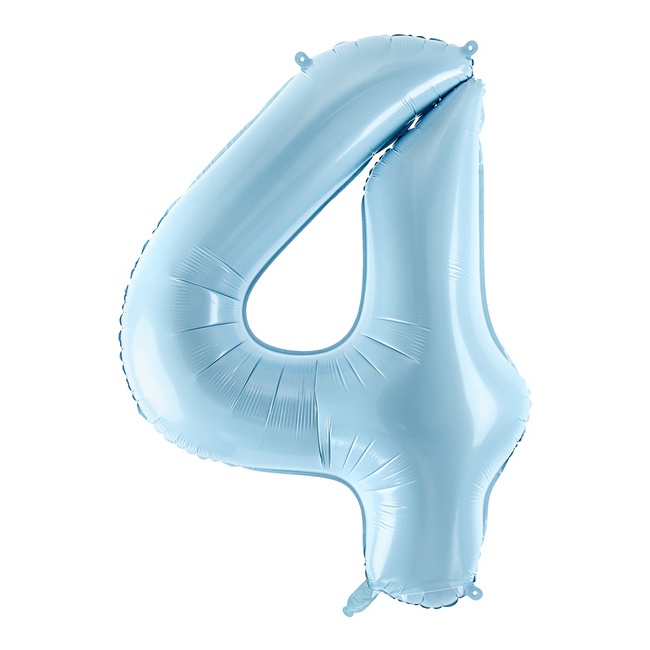 Vista delantera del globo de número azul pastel de 86 cm - PartyDeco en stock