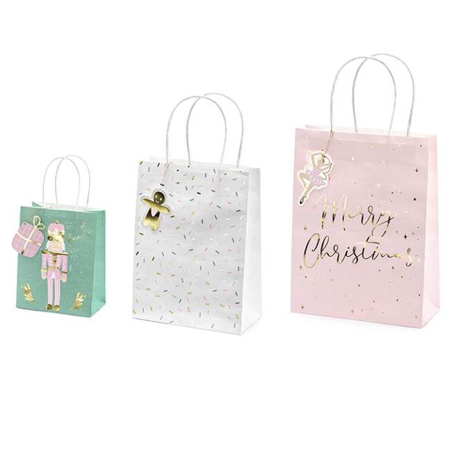 Bolsa regalo decorada de tamaños surtidos - 3 unidades por 4,75 €