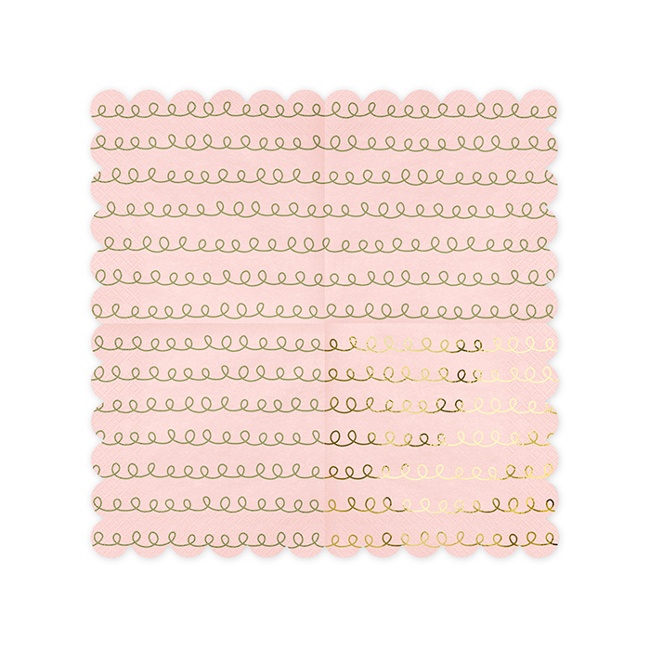 Foto detallada de servilletas rosas decoradas de 16,5 x 16,5 cm - 20 unidades