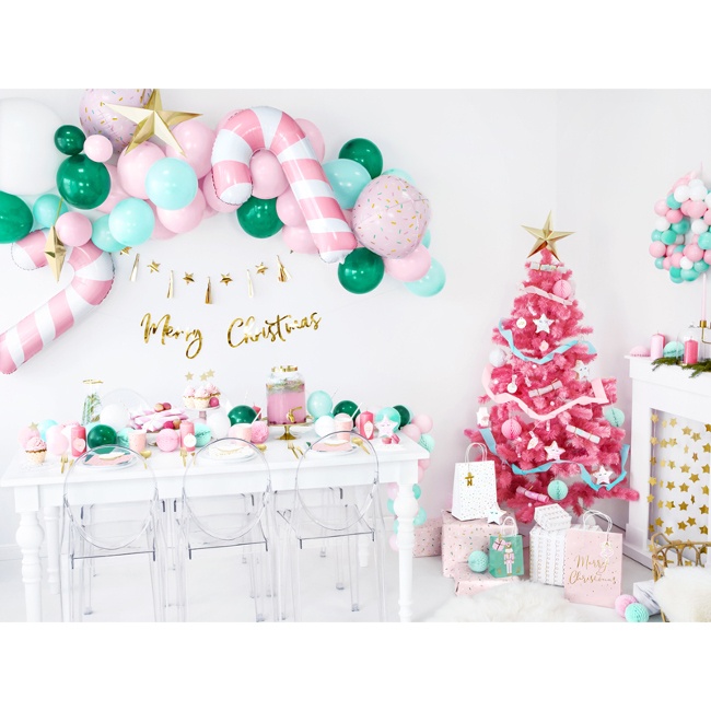Foto detallada de globo de bastón de caramelo rosa de 46 x 74 cm - PartyDeco