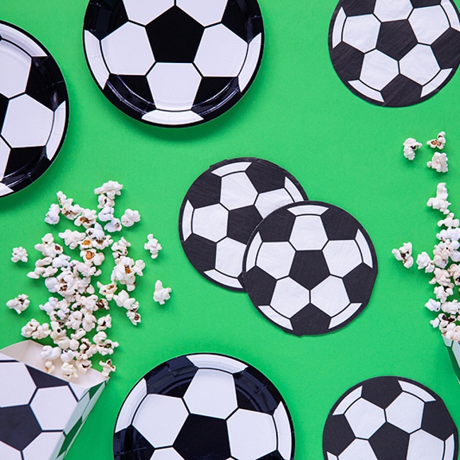 Foto detallada de servilletas con forma de balón de Fútbol 13,5 x 13,5 cm - 20 unidades