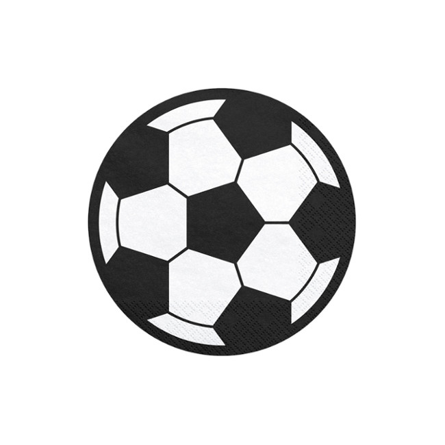 Servilletas con forma de balón de Fútbol 13,5 13,5 cm - 20 unidades