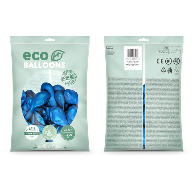 Foto detallada de globos de látex de 30 cm metalizados biodegradable - PartyDeco - 100 unidades