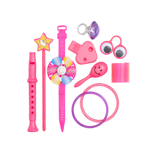 Vista principal del pack de regalos de Unicornio rosa - 10 piezas