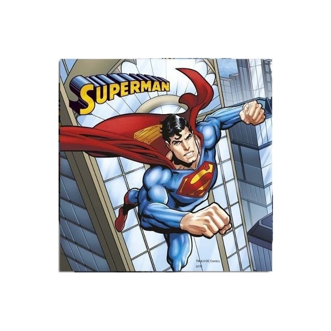 Vista principal del servilletas de Superman DC de 16,5 x 16,5 cm - 20 unidades en stock