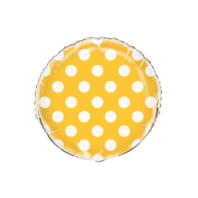 Globo liso redondo con topos de 45 cm - Qualatex - 1 unidad