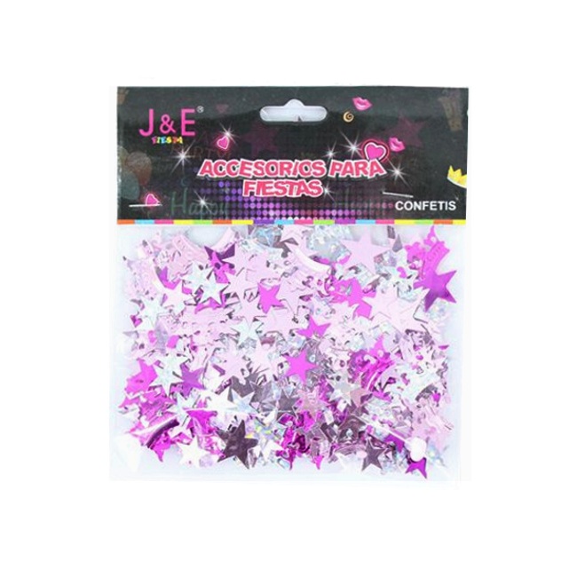 Foto detallada de confetti rosa de princesas de 15 gr