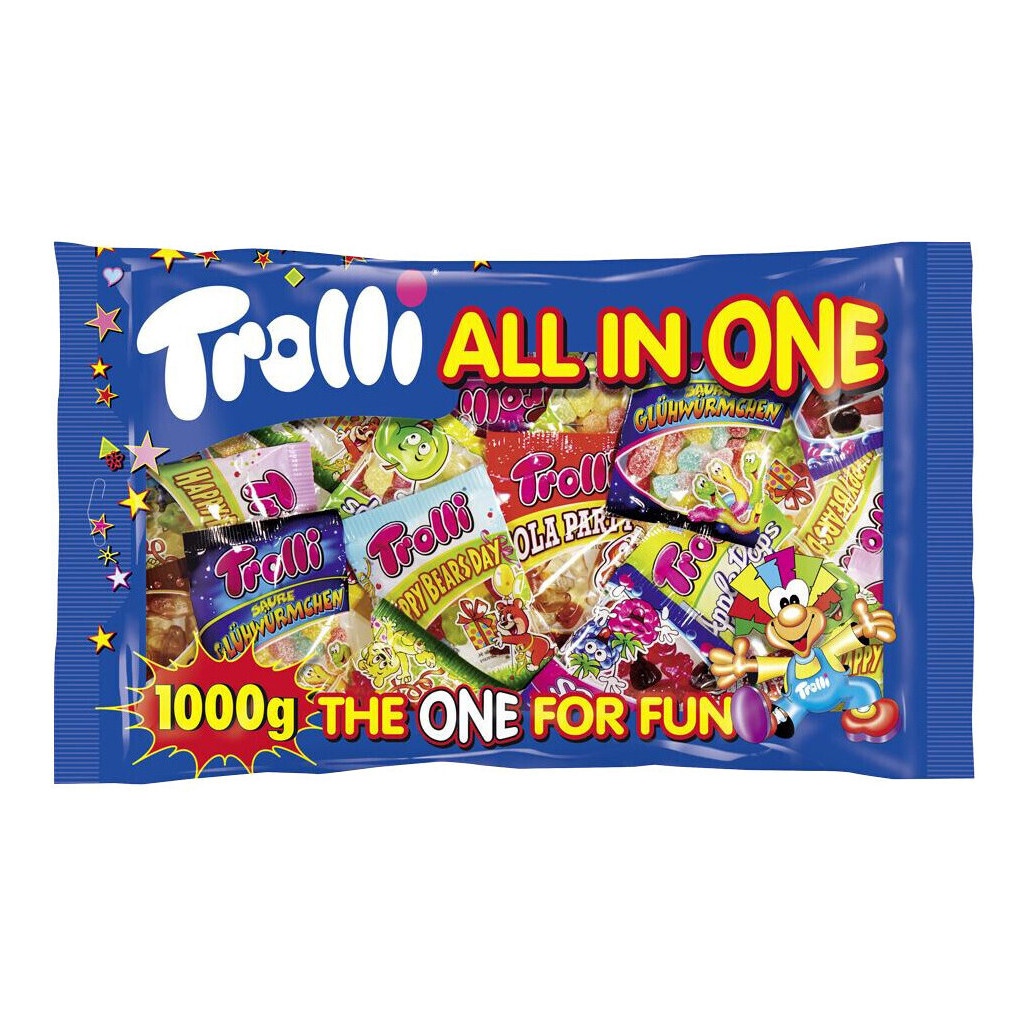 Bolsa de chucherías todo en uno - envase individual - Trolli All in one - 1  kg por 14,00 €