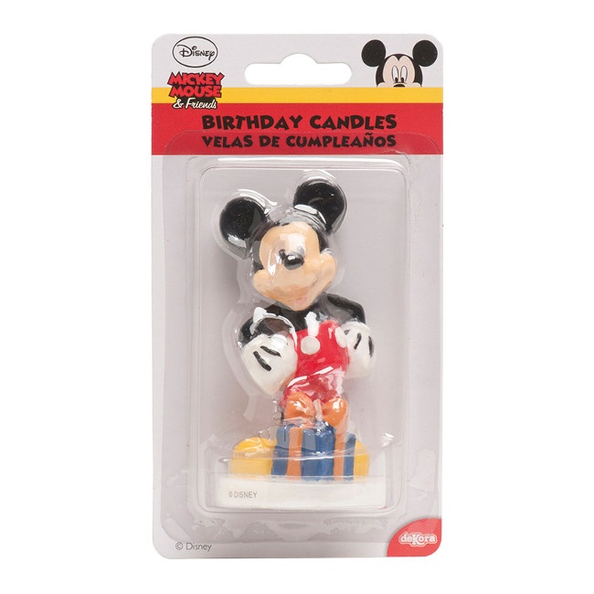 Foto detallada de vela de Mickey Mouse con regalo de 8 cm - 1 unidad