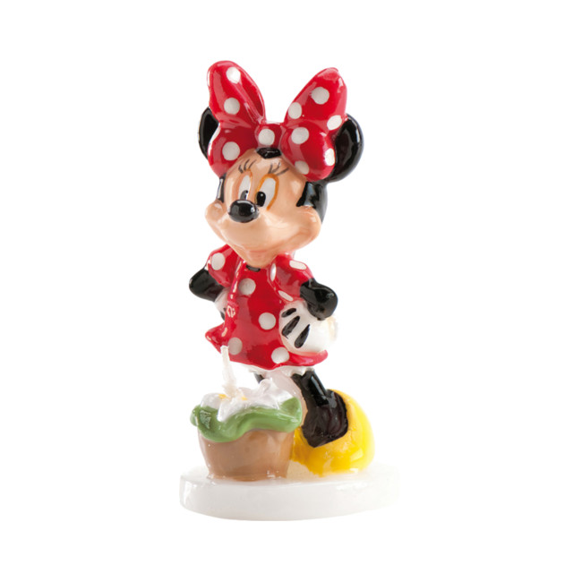Vista frontal del vela de Minnie Mouse de 8 cm - 1 unidad en stock