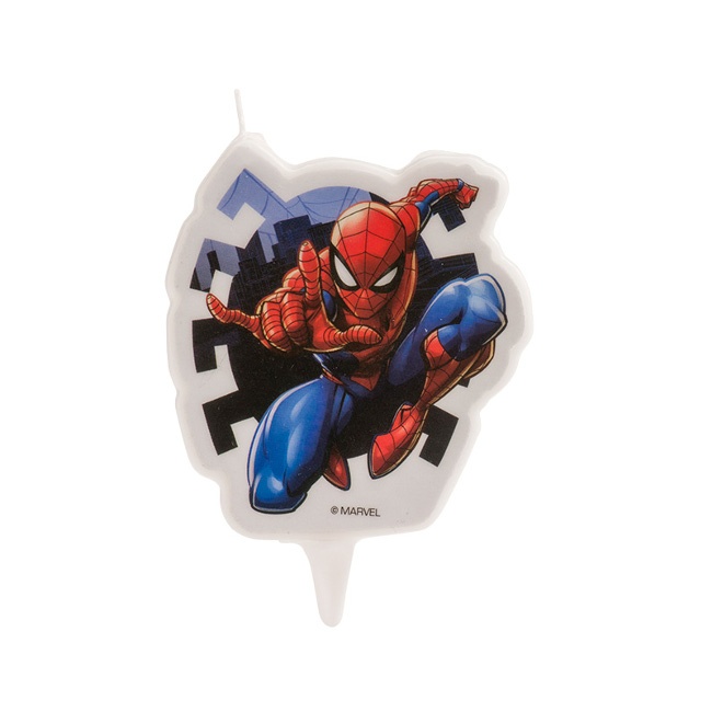 Vista delantera del vela de Spiderman de 7,5 x 6,5 cm - 1 unidad en stock