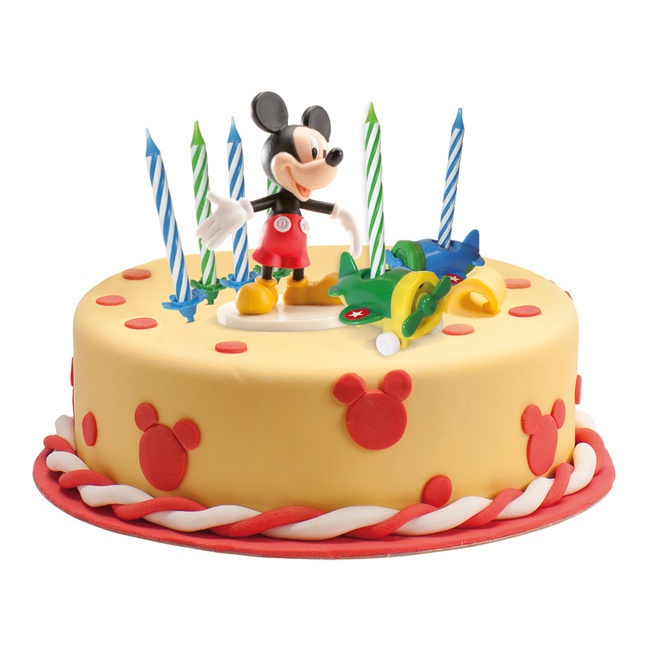 Foto detallada de figura para tarta de Mickey Mouse con velas - 21 unidades