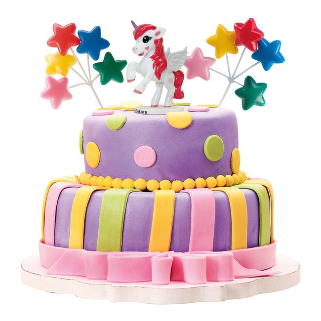 Decoración para tarta de Unicornio - 3 unidades por 6,50 €