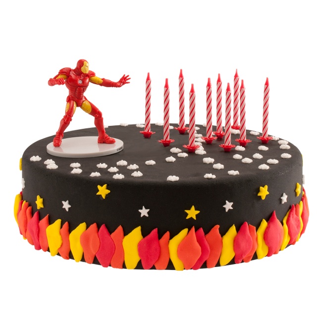 Foto detallada de figura para tarta de Iron Man con velas - 21 unidades
