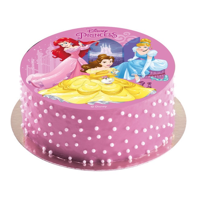 Foto detallada de oblea comestible de Princesas Disney de 20 cm