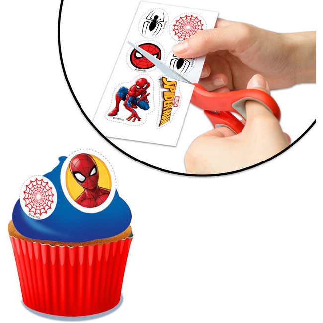 Foto detallada de papel de azúcar recortable de Spiderman - 12 unidades