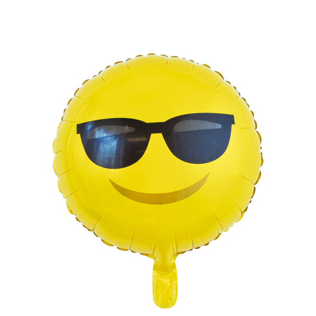 Vista principal del globo de Emoticono gafas de sol de 46 cm en stock
