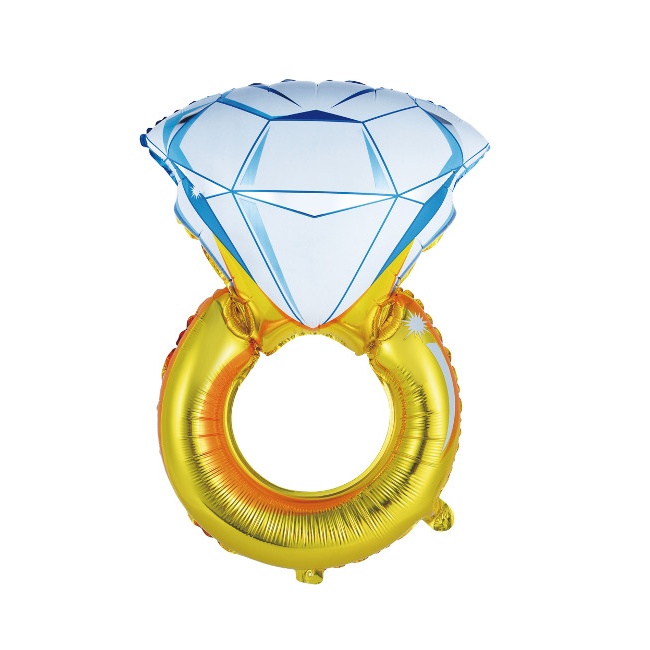 Vista frontal del globo silueta XL de anillo en stock