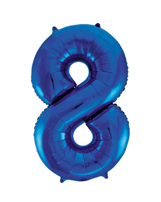 Vista principal del globo de número azul de 86 cm en stock