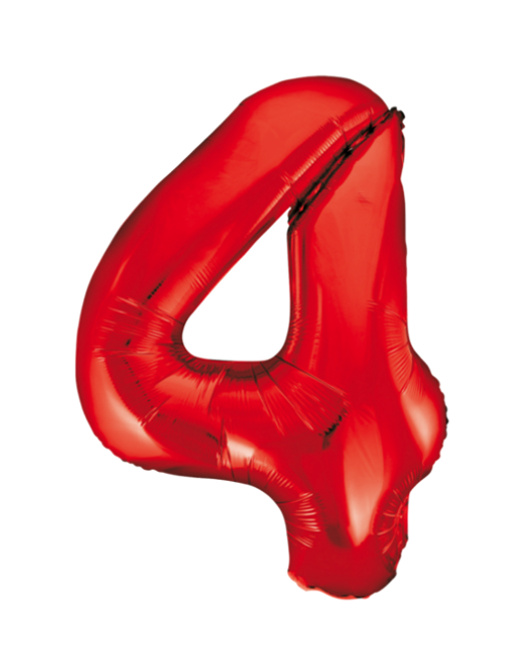 Vista frontal del globo de número rojo de 86 cm en stock