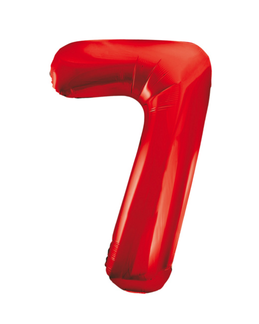 Vista frontal del globo de número rojo de 86 cm en stock