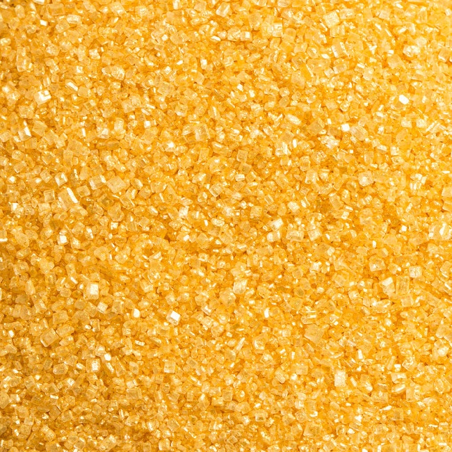 Vista delantera del azúcar brillante de colores de 100 gr - Decora en color amarillo, azul, blanco, dorado, fucsia, lila, naranja, negro, rojo y verde