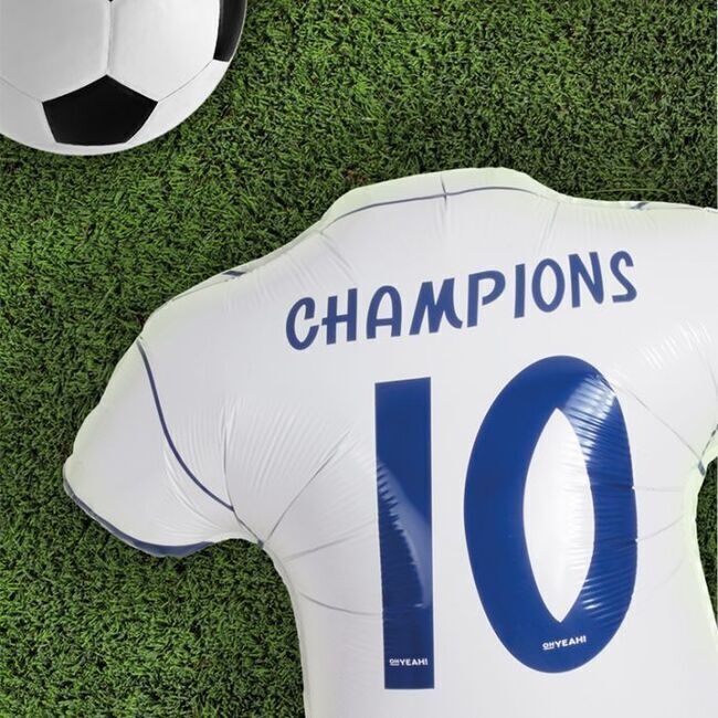 Foto detallada de globo camiseta fútbol blanca de 68 cm