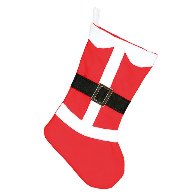 Vista principal del calcetín de Papá Noel en stock