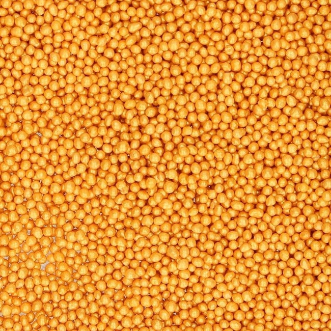 Vista principal del sprinkles de perlas mini de colores de 80 gr - FunCakes en color amarillo, azul, blanco, dorado, fucsia, morado, negro, plateado, rojo, rosa y verde