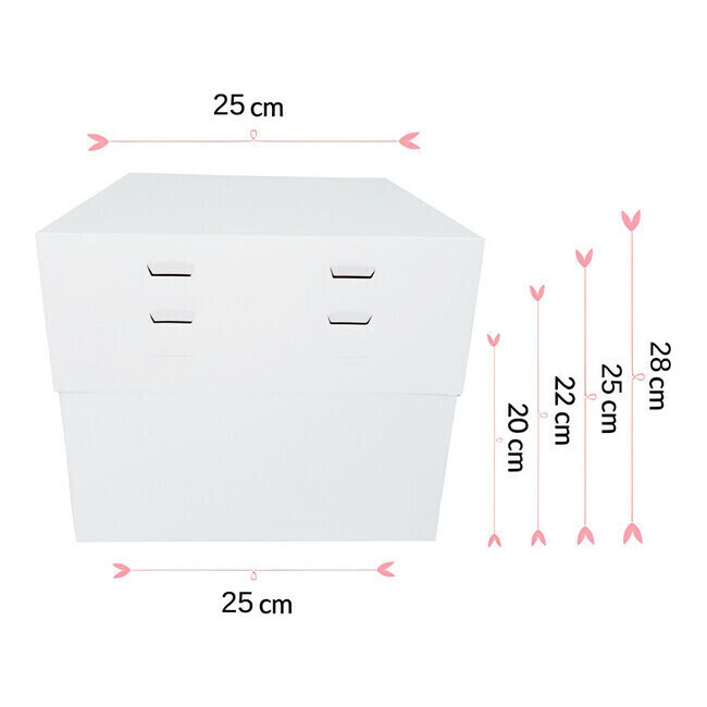 Foto detallada de caja para tarta ajustable de 4 alturas de 25 x 25 x 20 cm - Sweetkolor