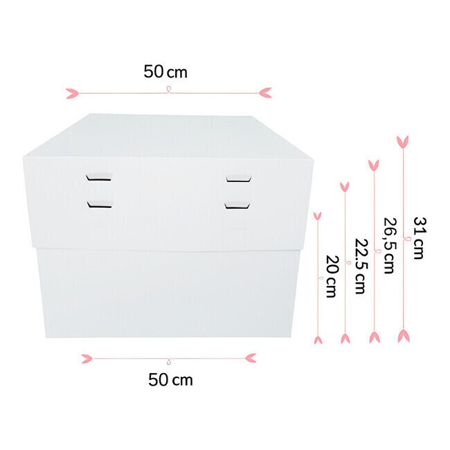 Foto detallada de caja para tarta ajustable de 4 alturas de 50 x 50 x 20 cm - Sweetkolor