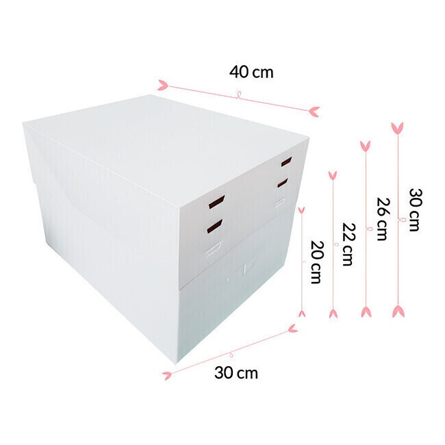 Foto detallada de caja para tarta ajustable de 4 alturas de 40 x 30 x 20 cm - Sweetkolor