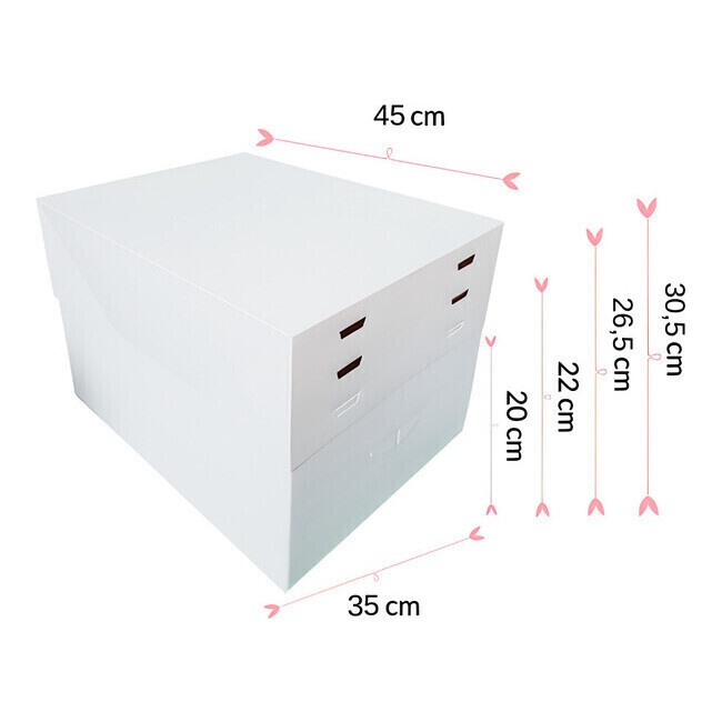 Foto detallada de caja para tarta ajustable de 4 alturas de 45 x 35 x 20 cm - Sweetkolor