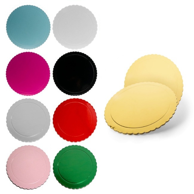 Vista frontal del base en color azul, blanco, dorado, fucsia, negro, plateado, rojo, rosa y verde